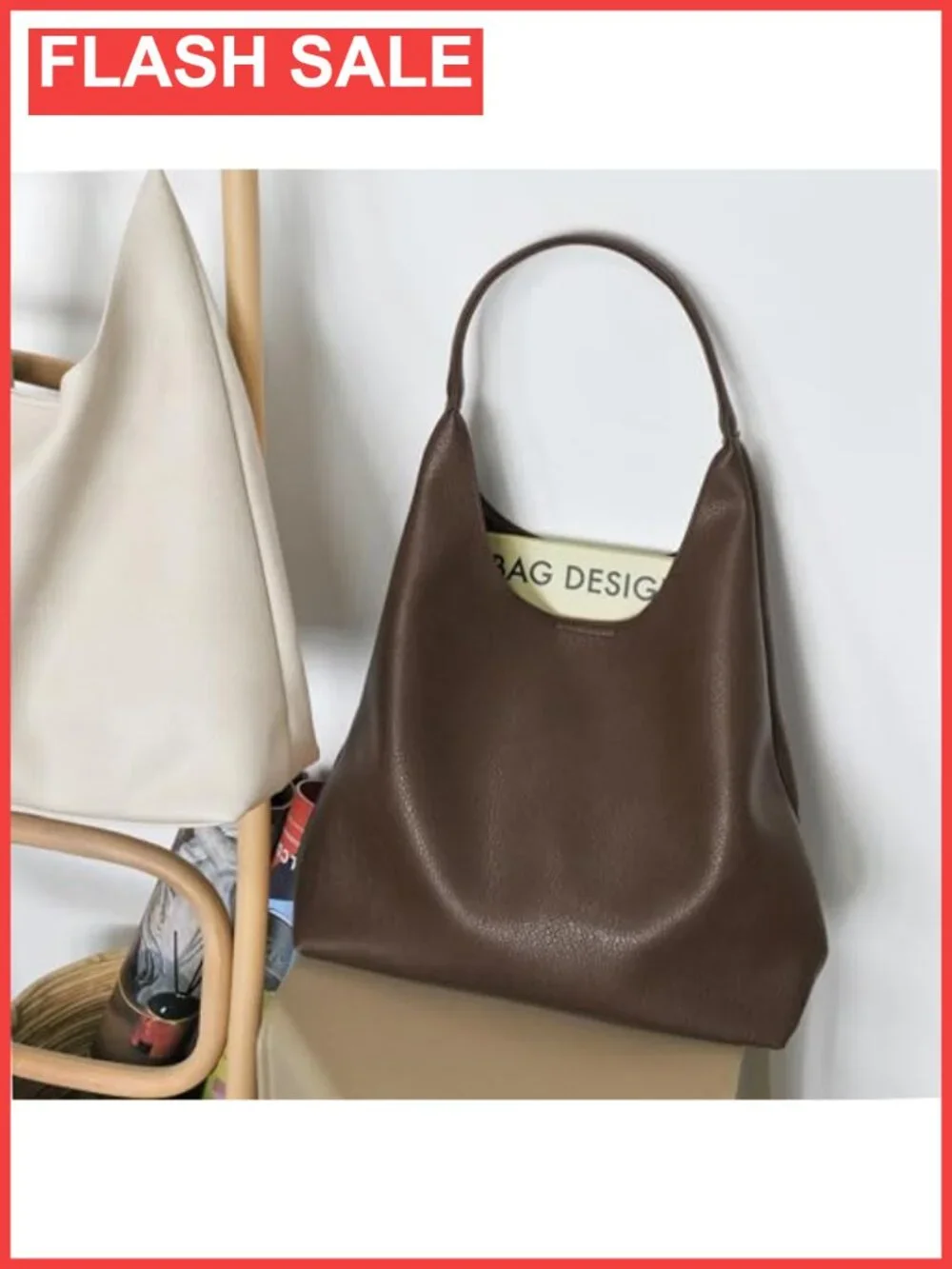 Soft Slouchy Hobo Bag Vegan Leather Shoulder Handbag Tote Purse